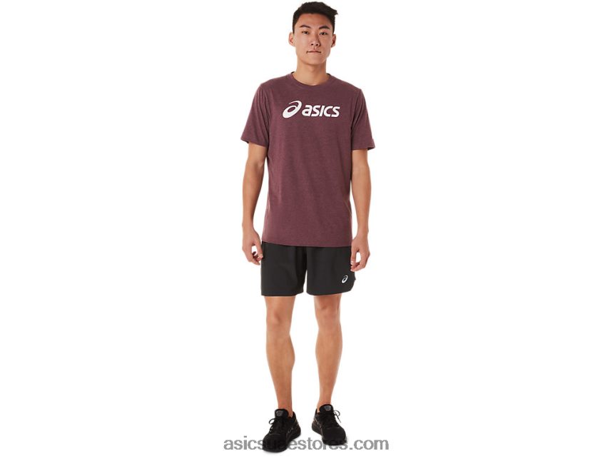 Asics هيذر المريخ العميق xg كم قصير شعار القفل تي شيرت 2N24DJ1463