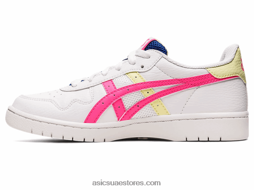 Asics أبيض / وردي ساخن مدرسة اليابان الابتدائية 2N24DJ4415