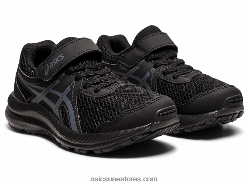 Asics أسود / رمادي الناقل تتعامل مع 7 روضة أطفال 2N24DJ4413