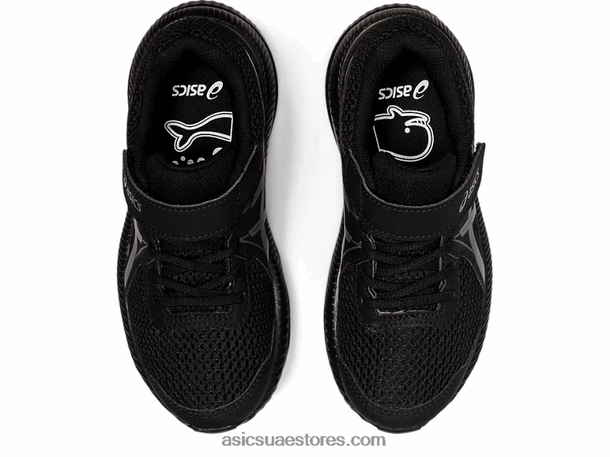 Asics أسود / رمادي الناقل تتعامل مع 7 روضة أطفال 2N24DJ4413