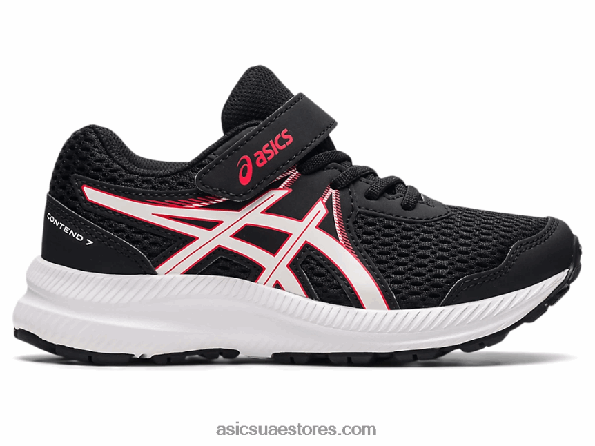 Asics أسود / أحمر كهربائي تتعامل مع 7 روضة أطفال 2N24DJ4512