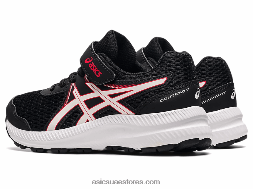 Asics أسود / أحمر كهربائي تتعامل مع 7 روضة أطفال 2N24DJ4512