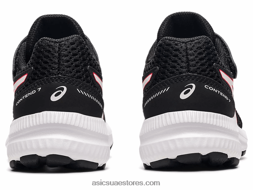 Asics أسود / أحمر كهربائي تتعامل مع 7 روضة أطفال 2N24DJ4512
