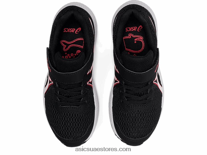 Asics أسود / أحمر كهربائي تتعامل مع 7 روضة أطفال 2N24DJ4512