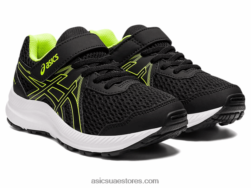 Asics أسود / أخضر خطر تتعامل مع 7 روضة أطفال 2N24DJ4518