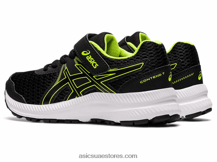 Asics أسود / أخضر خطر تتعامل مع 7 روضة أطفال 2N24DJ4518