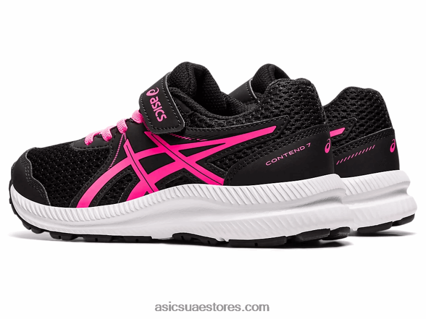 Asics أسود / وردي ساخن تتعامل مع 7 روضة أطفال 2N24DJ4541