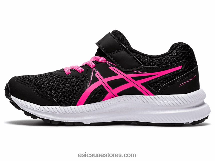Asics أسود / وردي ساخن تتعامل مع 7 روضة أطفال 2N24DJ4541