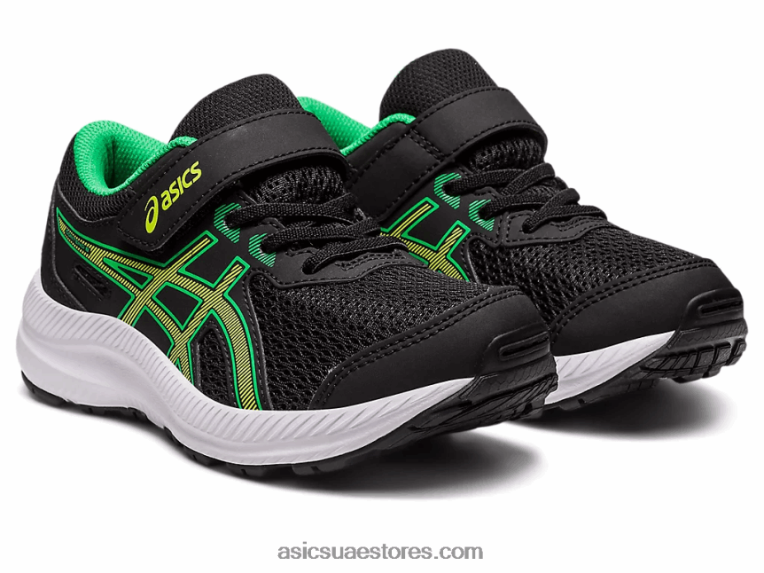 Asics أسود / قشر الليمون تتعامل مع 8 مرحلة ما قبل المدرسة 2N24DJ4243