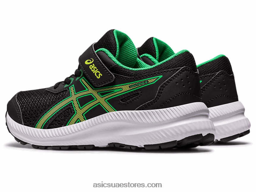 Asics أسود / قشر الليمون تتعامل مع 8 مرحلة ما قبل المدرسة 2N24DJ4243