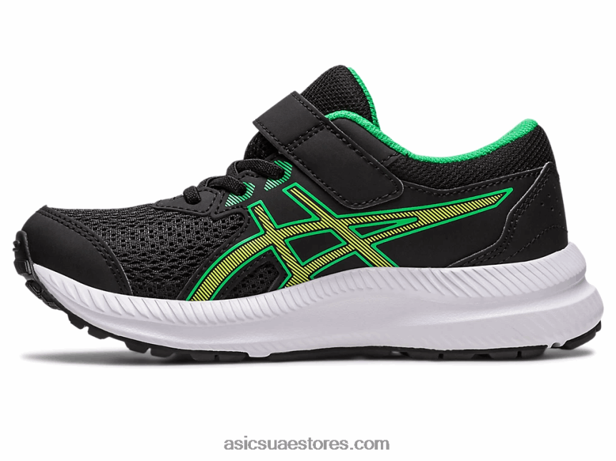 Asics أسود / قشر الليمون تتعامل مع 8 مرحلة ما قبل المدرسة 2N24DJ4243