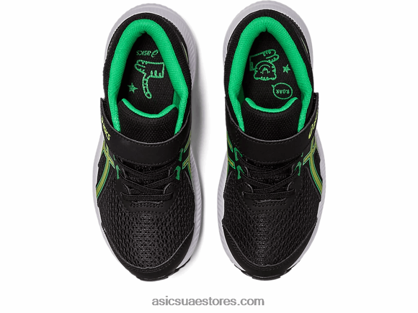 Asics أسود / قشر الليمون تتعامل مع 8 مرحلة ما قبل المدرسة 2N24DJ4243