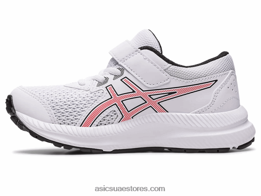 Asics أبيض / أحمر كهربائي تتعامل مع 8 مرحلة ما قبل المدرسة 2N24DJ4297