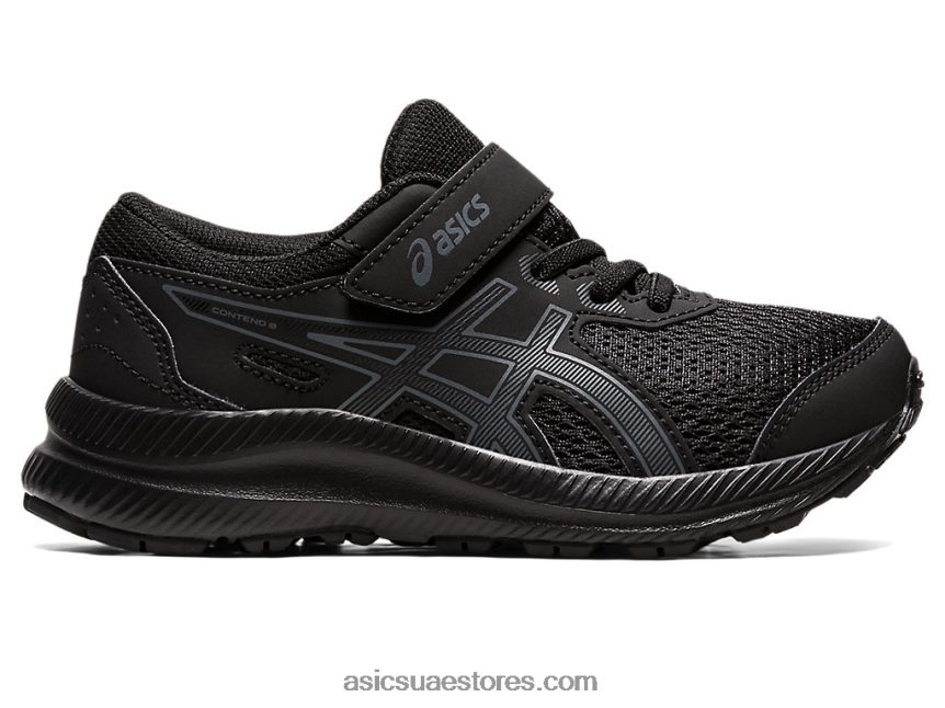 Asics أسود / رمادي الناقل تتعامل مع 8 مرحلة ما قبل المدرسة 2N24DJ4393