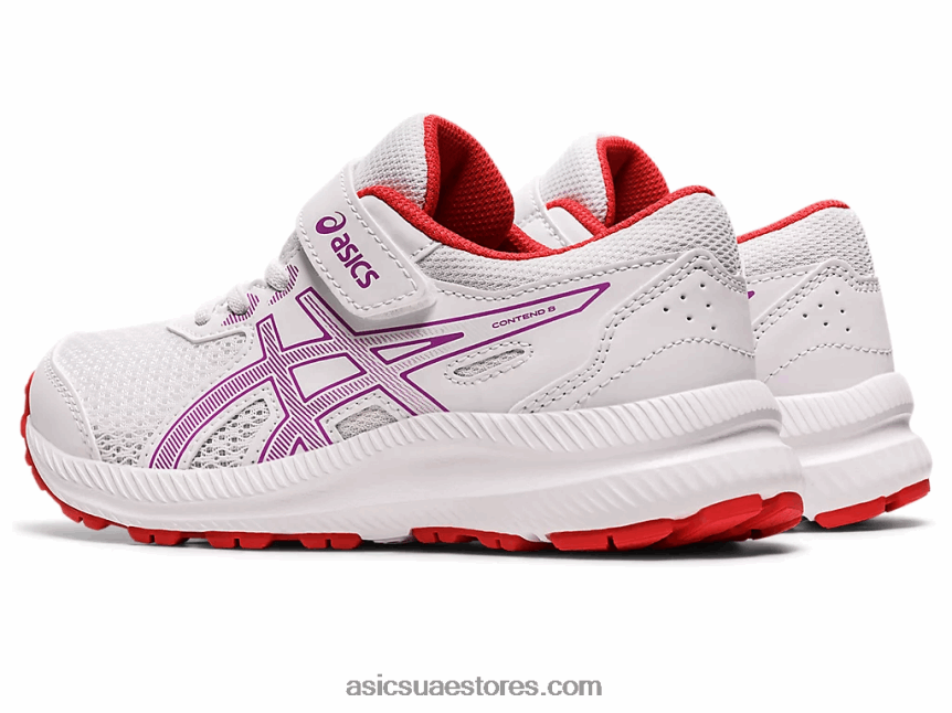 Asics سحلبية بيضاء تتعامل مع 8 مرحلة ما قبل المدرسة 2N24DJ4403