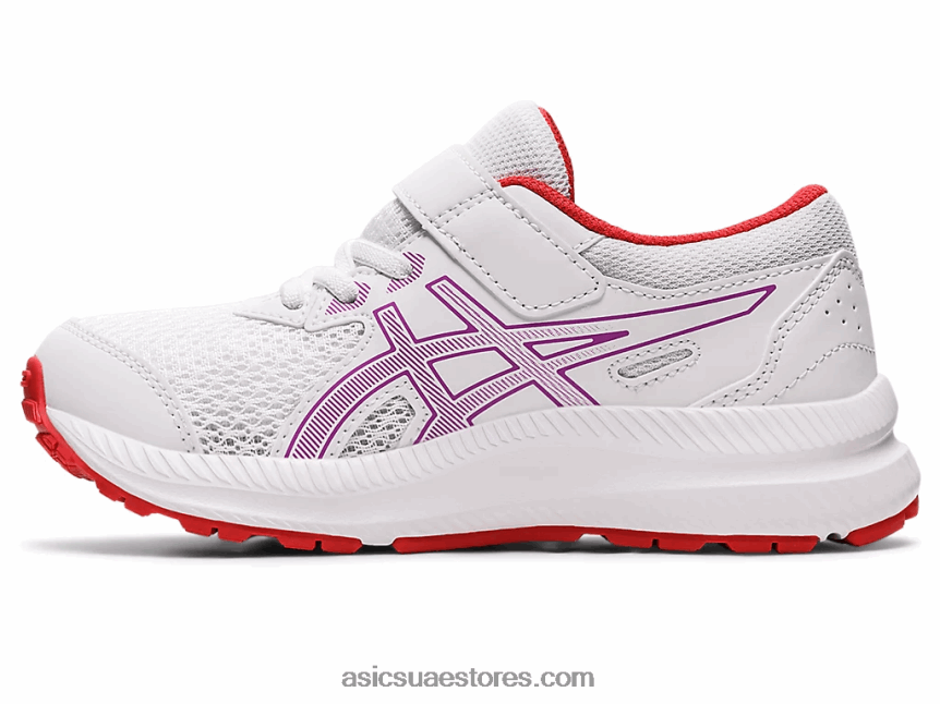 Asics سحلبية بيضاء تتعامل مع 8 مرحلة ما قبل المدرسة 2N24DJ4403