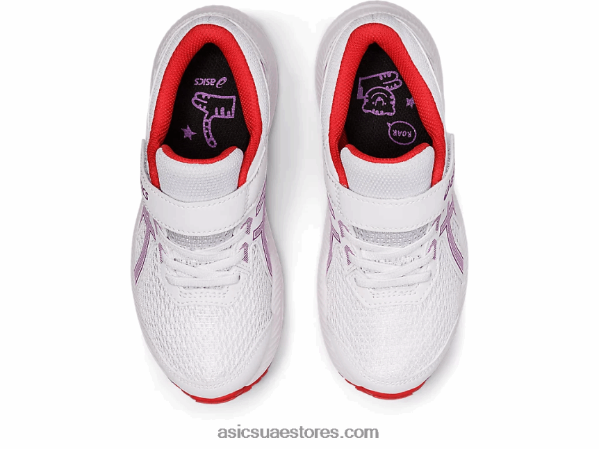 Asics سحلبية بيضاء تتعامل مع 8 مرحلة ما قبل المدرسة 2N24DJ4403