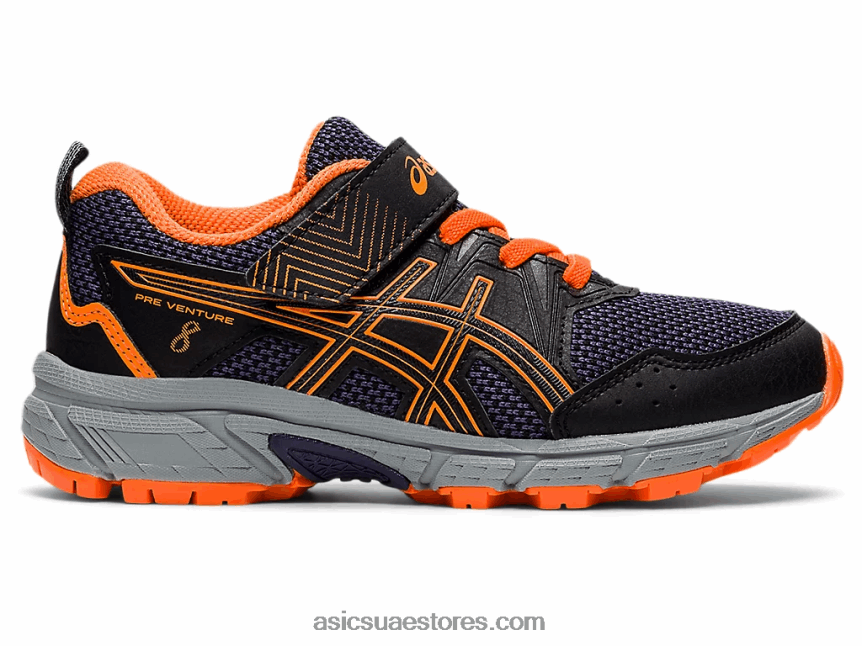 Asics أسود / برتقالي صادم مرحلة ما قبل المدرسة 8 مرحلة ما قبل المدرسة 2N24DJ4488
