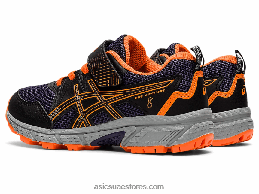 Asics أسود / برتقالي صادم مرحلة ما قبل المدرسة 8 مرحلة ما قبل المدرسة 2N24DJ4488