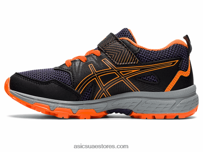 Asics أسود / برتقالي صادم مرحلة ما قبل المدرسة 8 مرحلة ما قبل المدرسة 2N24DJ4488