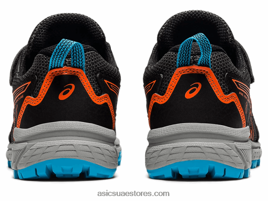 Asics أسود / برتقالي القطيفة مرحلة ما قبل المدرسة 8 مرحلة ما قبل المدرسة 2N24DJ4502