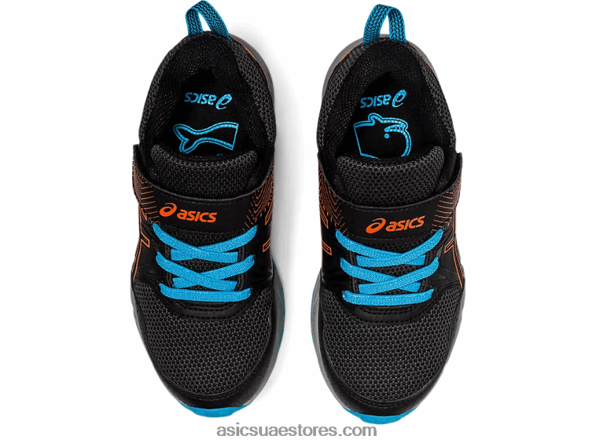 Asics أسود / برتقالي القطيفة مرحلة ما قبل المدرسة 8 مرحلة ما قبل المدرسة 2N24DJ4502