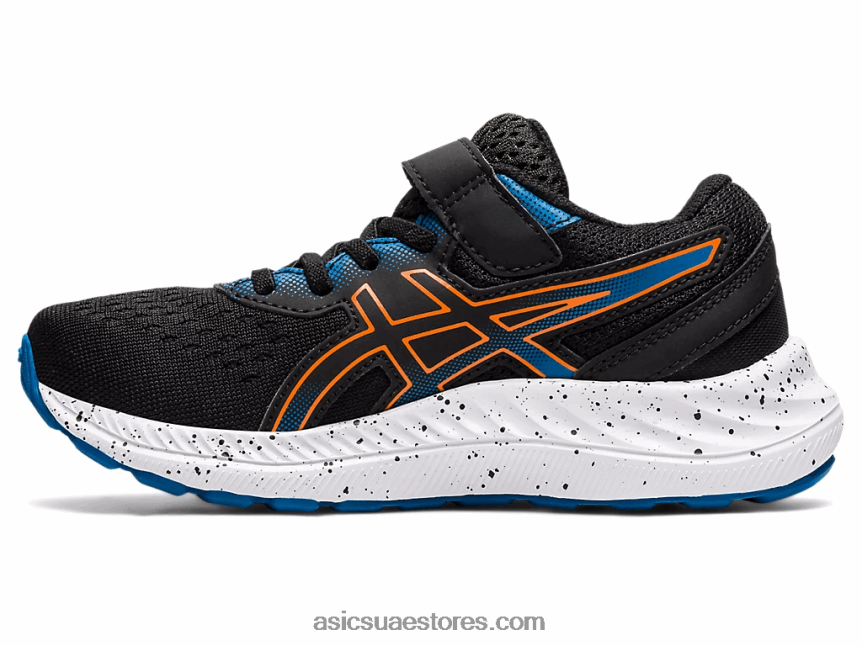 Asics أسود / برتقالي القطيفة قبل الإثارة 8 روضة الأطفال 2N24DJ4532