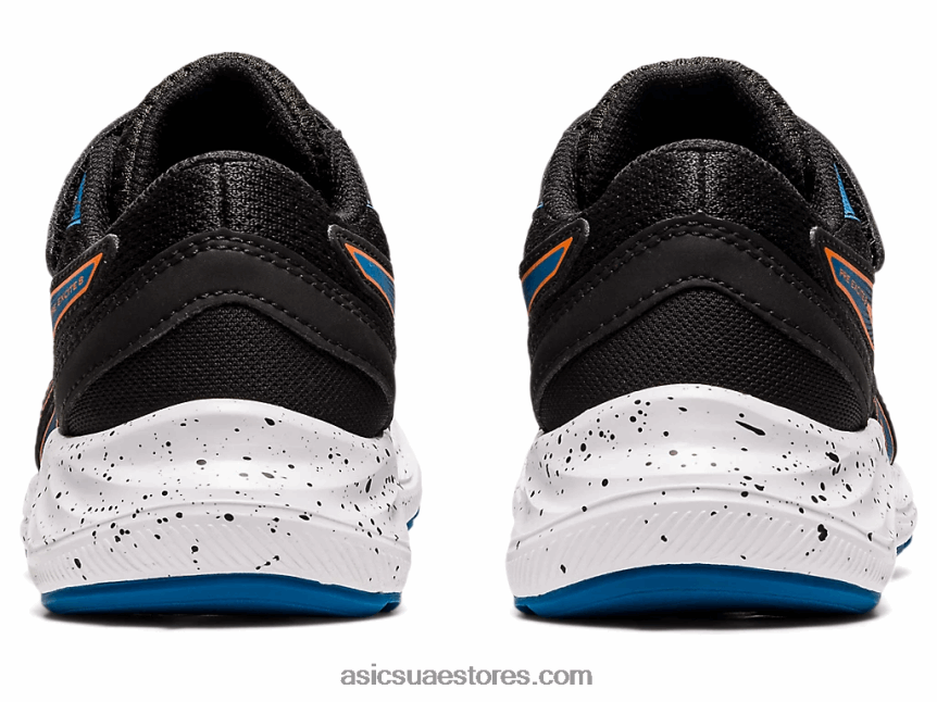 Asics أسود / برتقالي القطيفة قبل الإثارة 8 روضة الأطفال 2N24DJ4532
