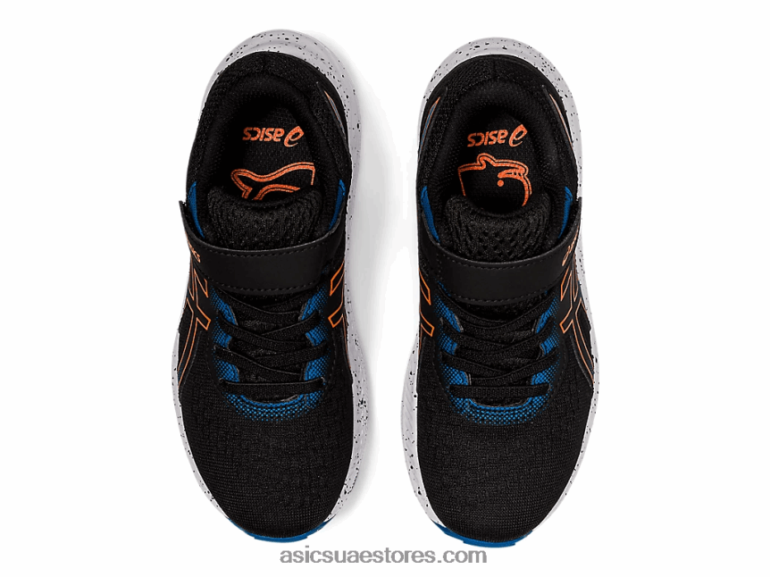 Asics أسود / برتقالي القطيفة قبل الإثارة 8 روضة الأطفال 2N24DJ4532