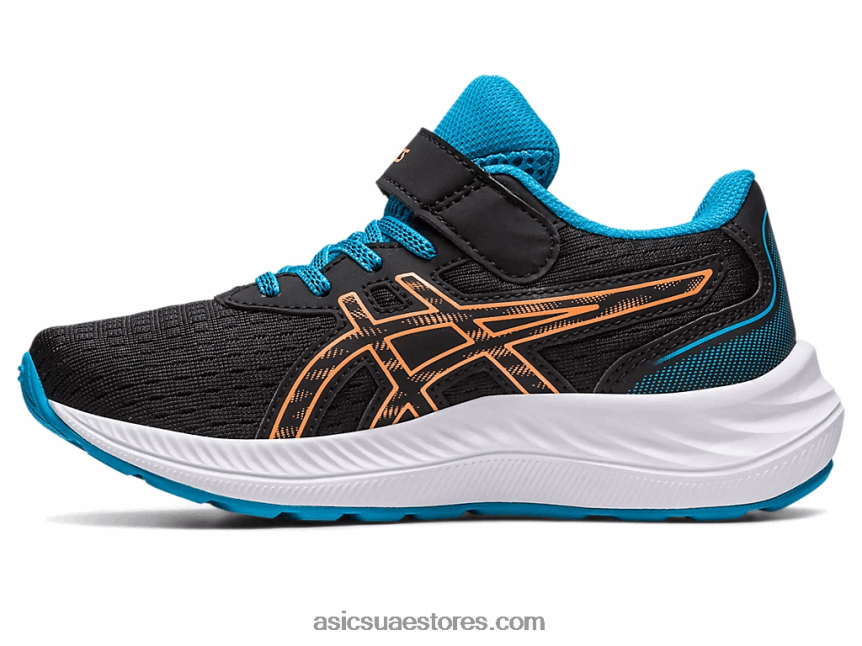 Asics أسود / شمس خوخ قبل الإثارة 9 مرحلة ما قبل المدرسة 2N24DJ4280