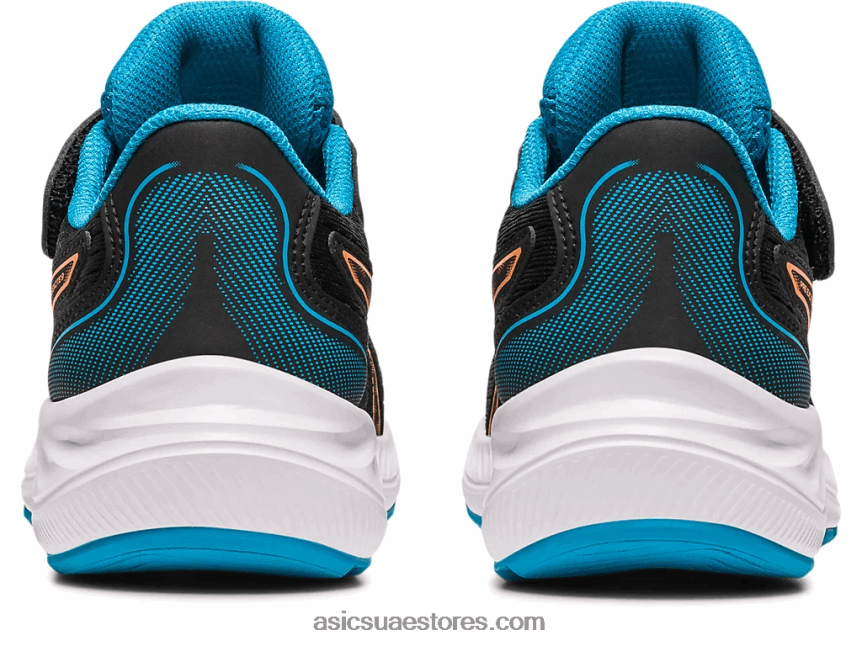 Asics أسود / شمس خوخ قبل الإثارة 9 مرحلة ما قبل المدرسة 2N24DJ4280