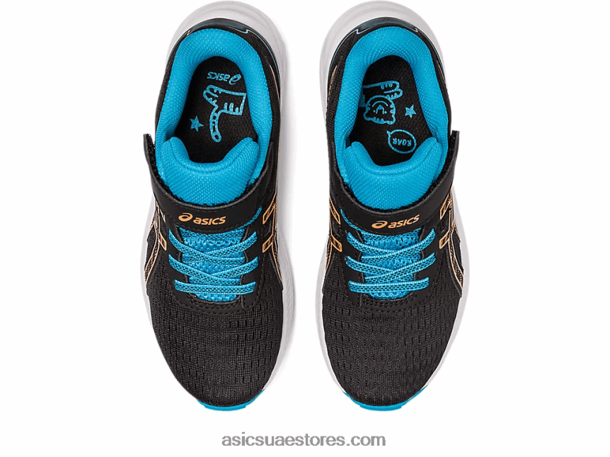 Asics أسود / شمس خوخ قبل الإثارة 9 مرحلة ما قبل المدرسة 2N24DJ4280