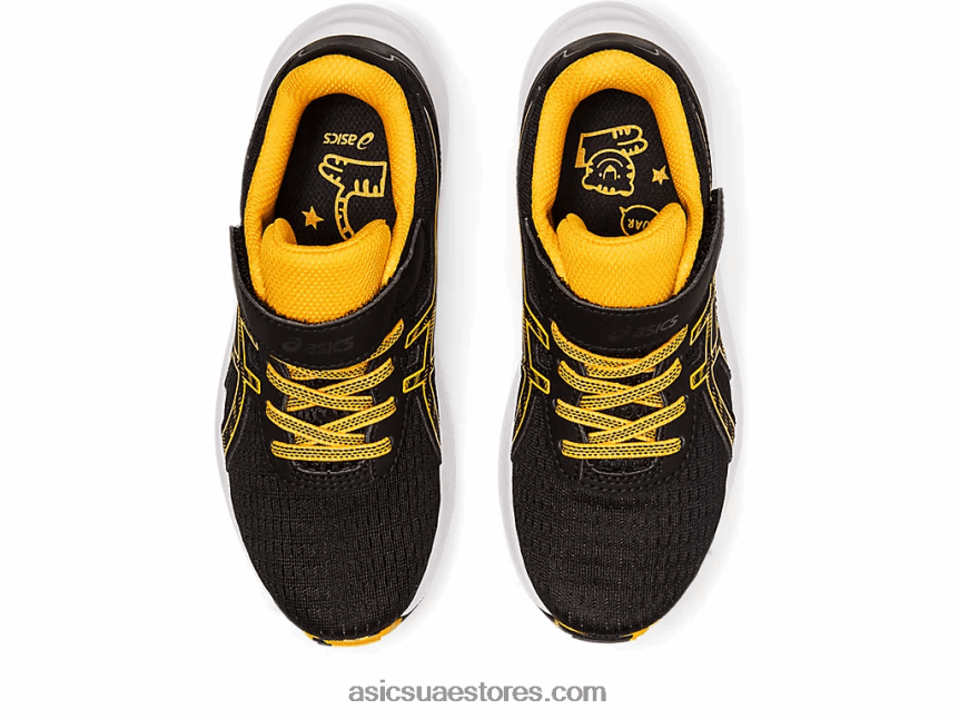 Asics أسود / كهرماني قبل الإثارة 9 مرحلة ما قبل المدرسة 2N24DJ4344