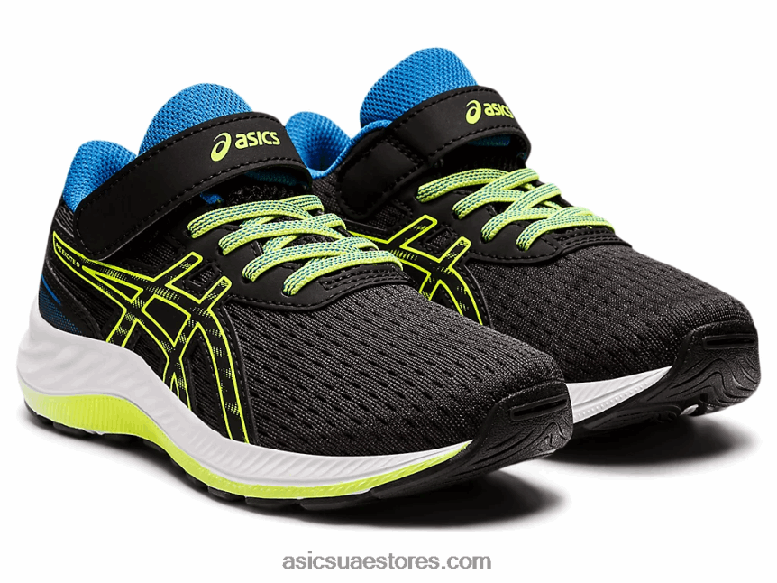 Asics أسود / أخضر خطر قبل الإثارة 9 مرحلة ما قبل المدرسة 2N24DJ4460