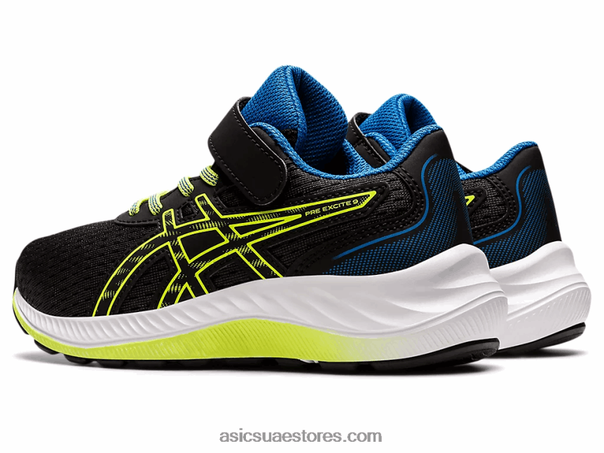 Asics أسود / أخضر خطر قبل الإثارة 9 مرحلة ما قبل المدرسة 2N24DJ4460