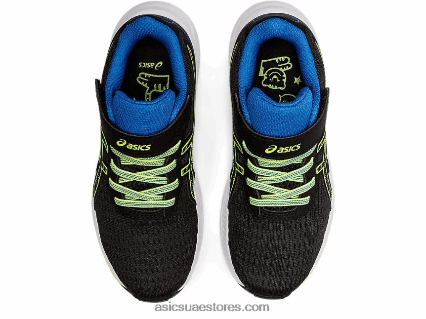 Asics أسود / أخضر خطر قبل الإثارة 9 مرحلة ما قبل المدرسة 2N24DJ4460