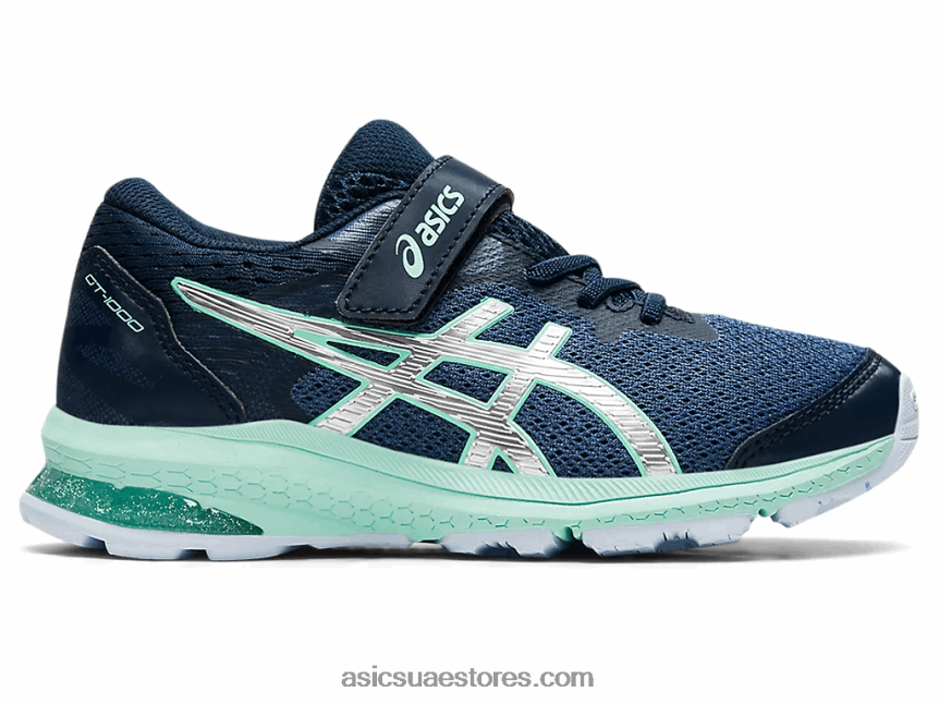 Asics الرعد الأزرق / الفضة النقية GT-1000 10 روضة أطفال 2N24DJ4506