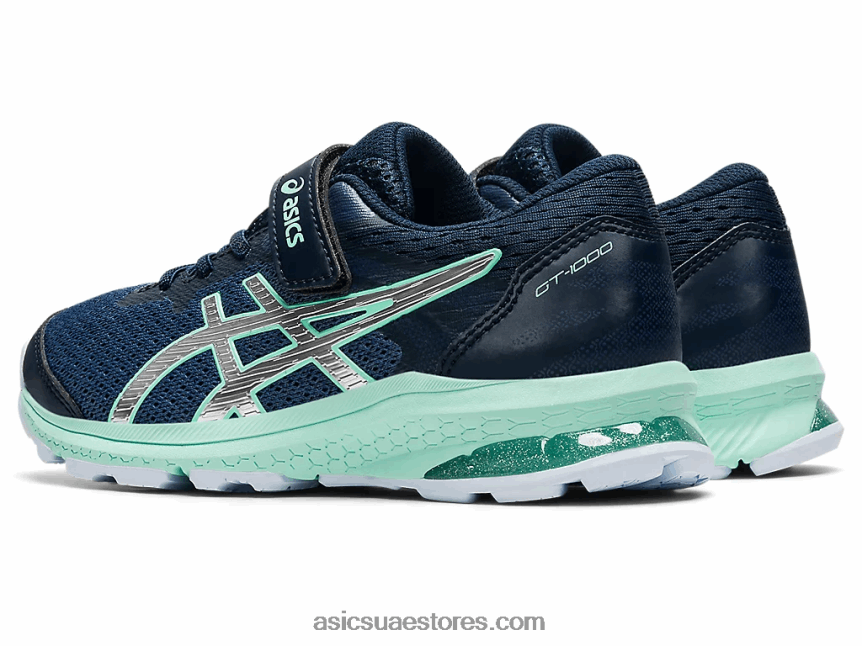 Asics الرعد الأزرق / الفضة النقية GT-1000 10 روضة أطفال 2N24DJ4506