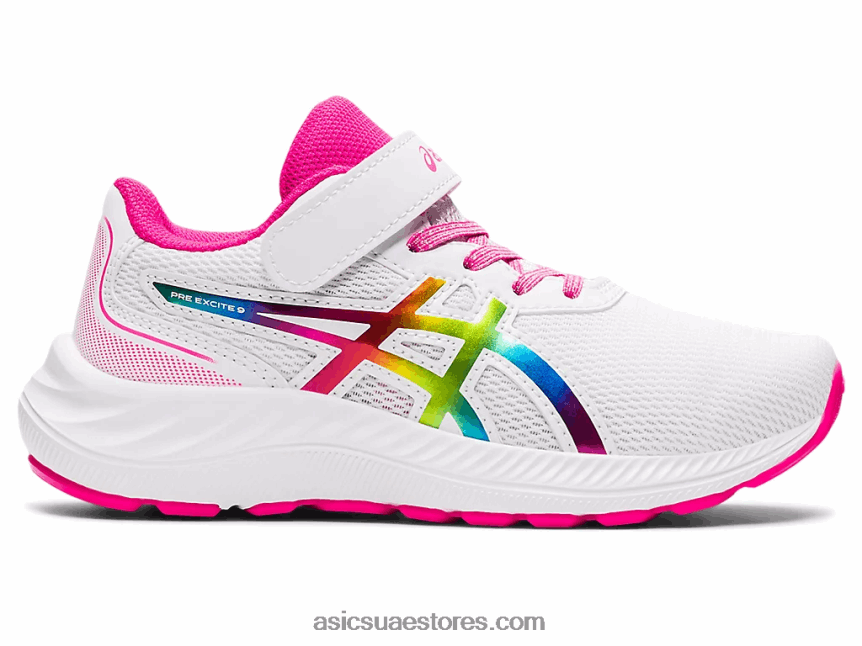 Asics أبيض / وردي glo قبل الإثارة 9 مرحلة ما قبل المدرسة 2N24DJ4465