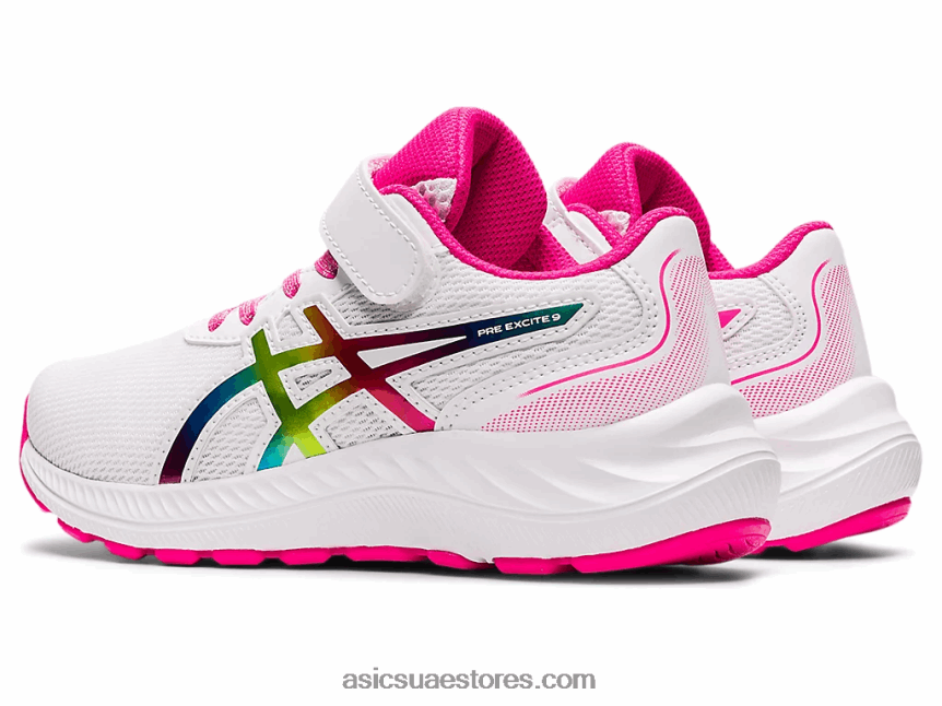 Asics أبيض / وردي glo قبل الإثارة 9 مرحلة ما قبل المدرسة 2N24DJ4465