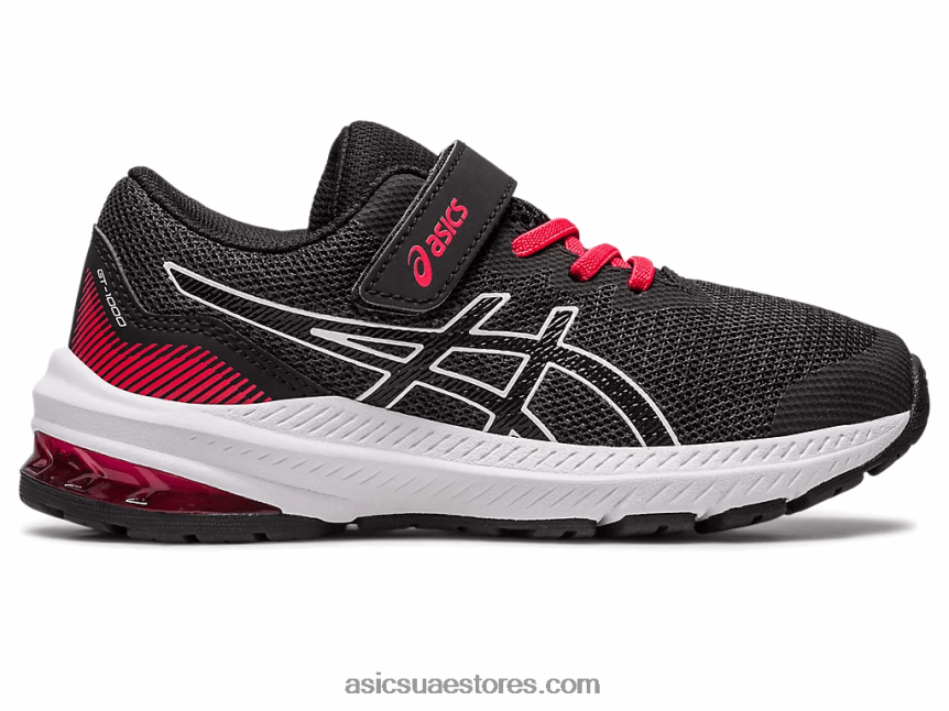 Asics أسود / أحمر كهربائي gt-1000 11 روضة الأطفال 2N24DJ4288