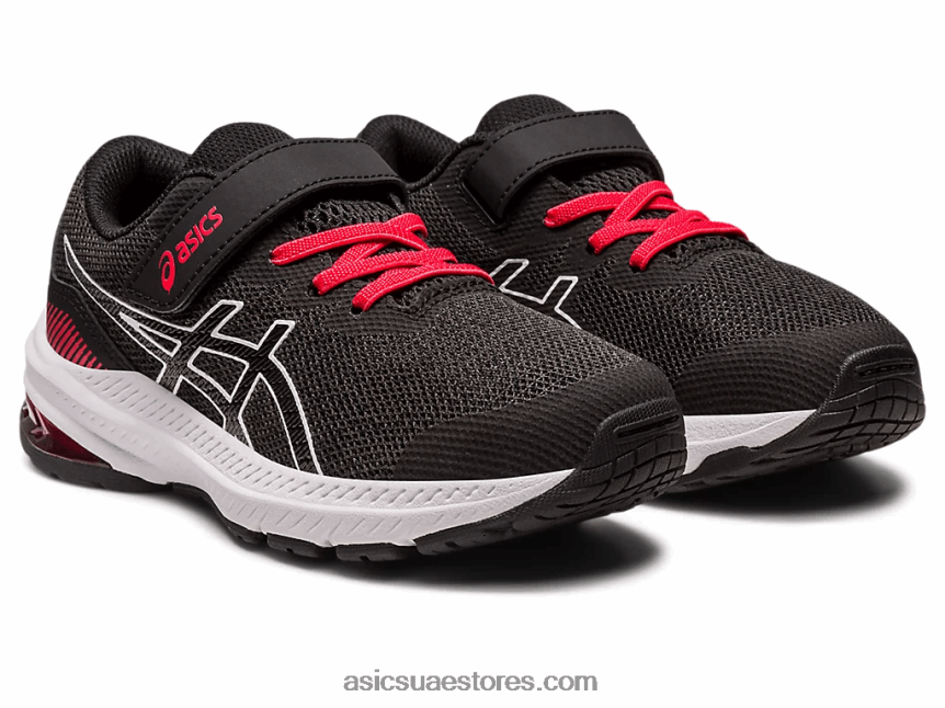 Asics أسود / أحمر كهربائي gt-1000 11 روضة الأطفال 2N24DJ4288
