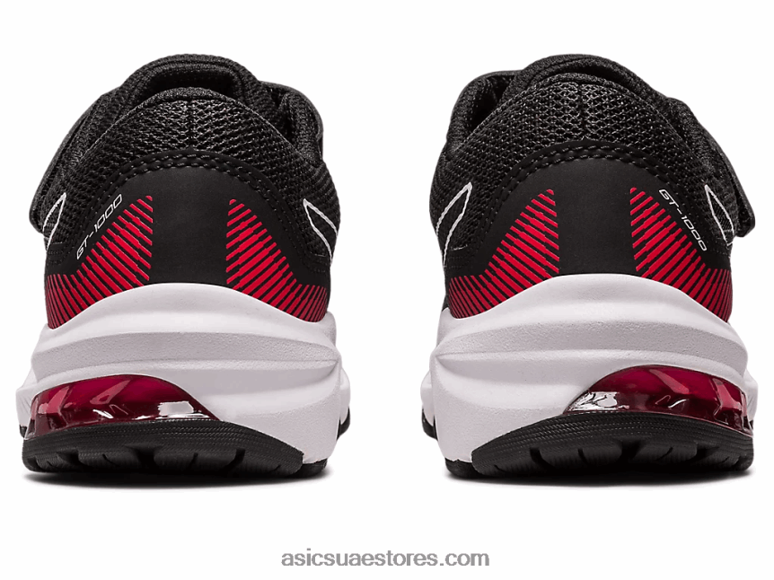 Asics أسود / أحمر كهربائي gt-1000 11 روضة الأطفال 2N24DJ4288