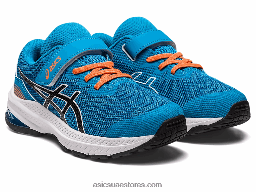 Asics الجزيرة أزرق / أسود gt-1000 11 روضة الأطفال 2N24DJ4320