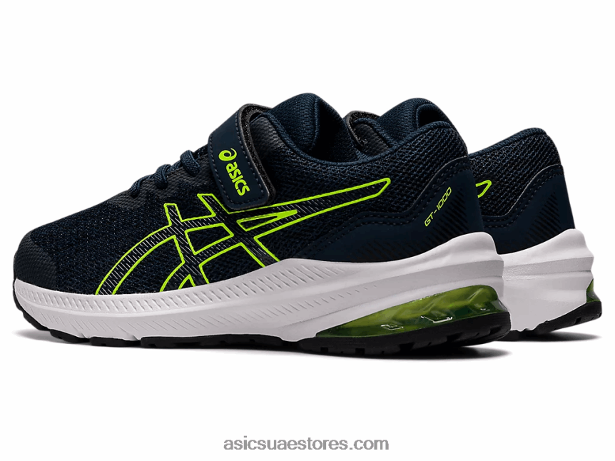 Asics الأزرق الفرنسي / الأخضر الخطر gt-1000 11 روضة الأطفال 2N24DJ4457