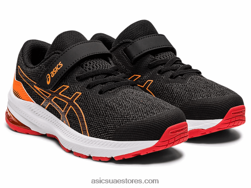 Asics رمادي جرافيت / أحمر ناري gt-1000 11 روضة الأطفال 2N24DJ4458