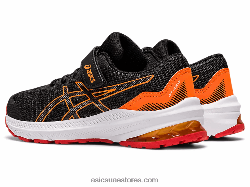 Asics رمادي جرافيت / أحمر ناري gt-1000 11 روضة الأطفال 2N24DJ4458