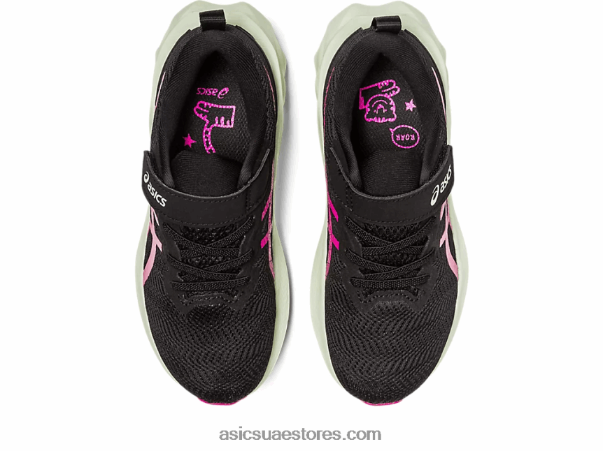 Asics أسود / لكمة الفاكهة novablast 2 مرحلة ما قبل المدرسة 2N24DJ4225