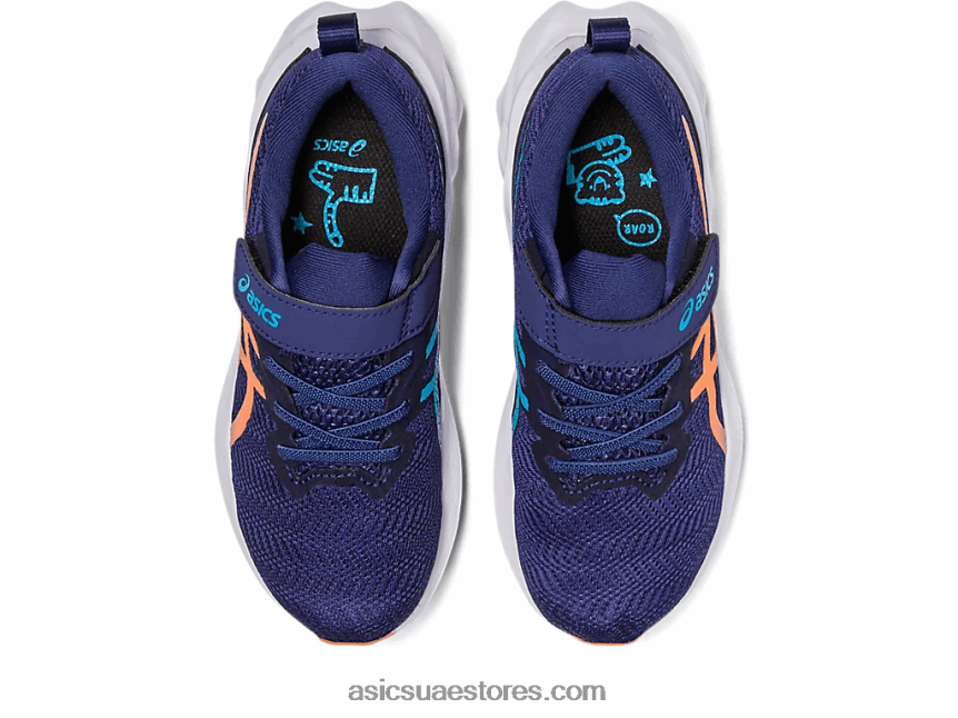 Asics أزرق نيلي / شمس خوخ novablast 2 مرحلة ما قبل المدرسة 2N24DJ4283