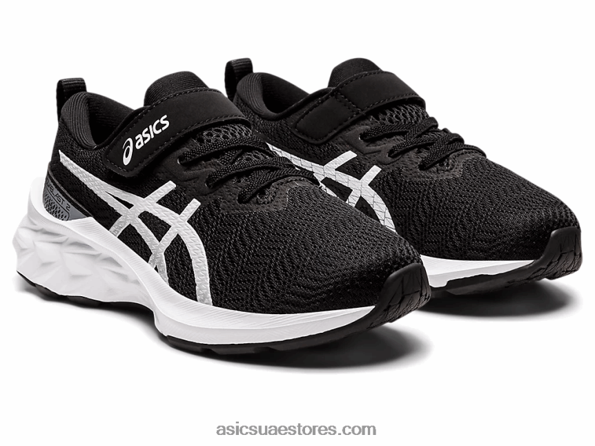 Asics أسود / أبيض novablast 2 مرحلة ما قبل المدرسة 2N24DJ4417